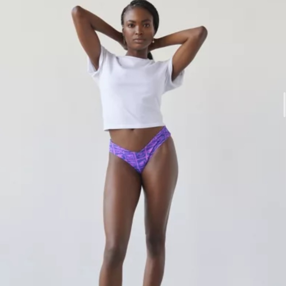 NWT UO Out From Under Dylan Purple Lips Cheeky Bikini Swim Bottom